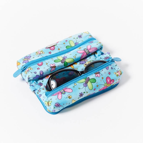Multi-Purpose Pouch-Butterflies Blue-With Glasses