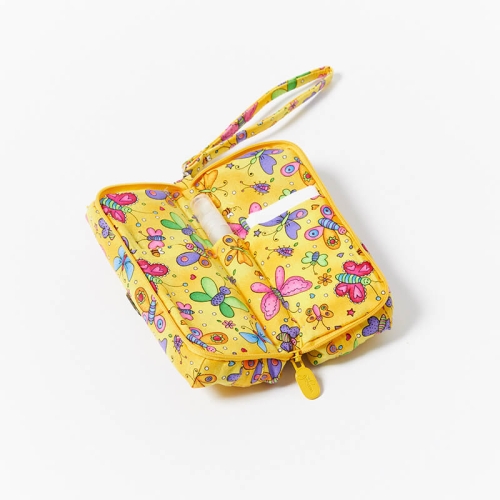Multi-Purpose-Pouch-Butterflies-Yellow-Open