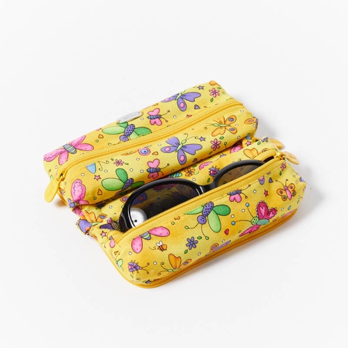 Multi-Purpose Pouch-Butterflies Yellow-With Glasses