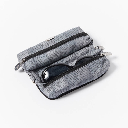 Multi-Purpose Pouch-Newsprint Grey-With Glasses