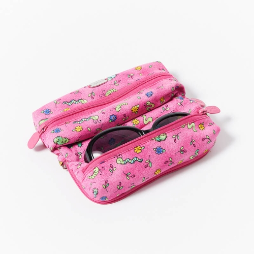 Multi-Purpose Pouch-Pink Bugs With Glasses