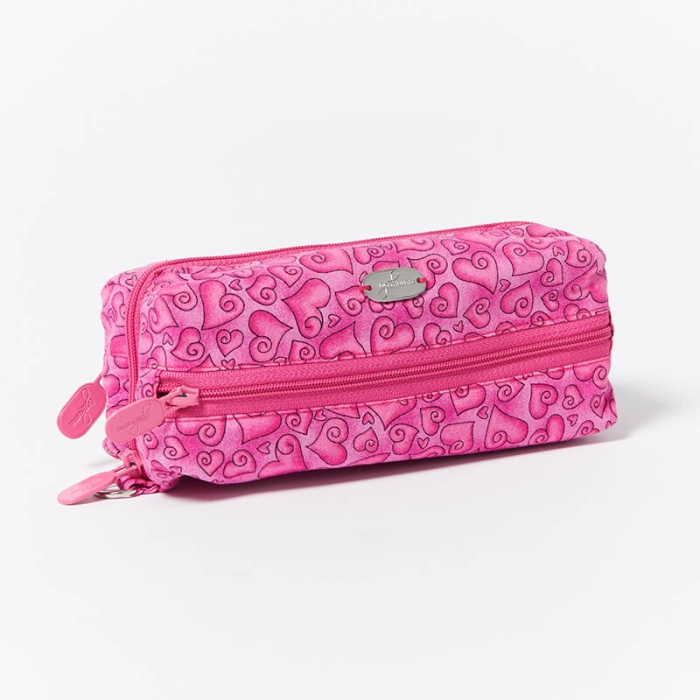 Multi-Purpose Pouch-Pink Hearts-Closed