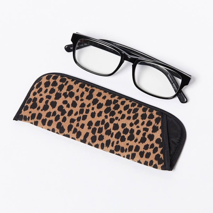 Glasses Pouch-Black Cheetah