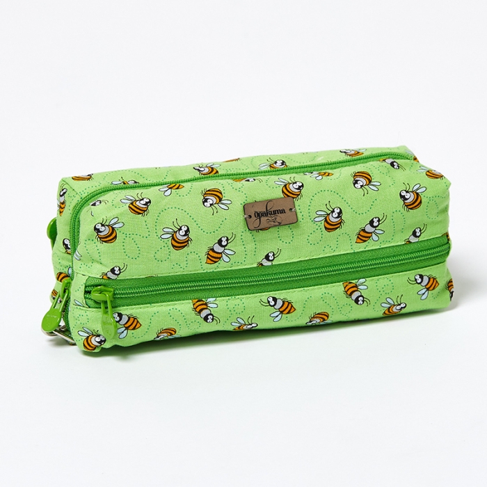 Multi-Purpose-Pouch-Lime-Bees-Closed