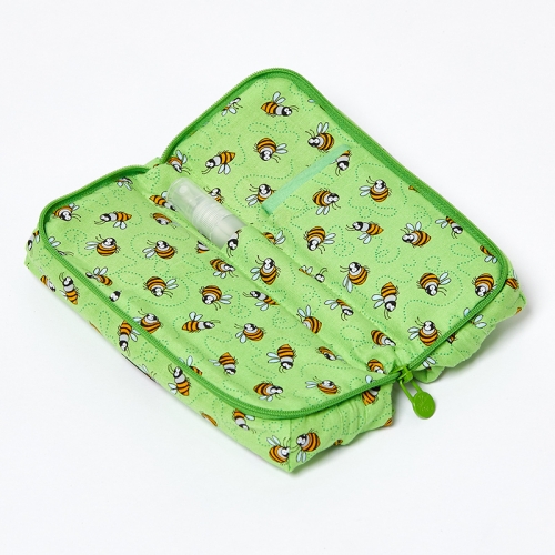 Multi-Purpose-Pouch-Lime-Bees-Open