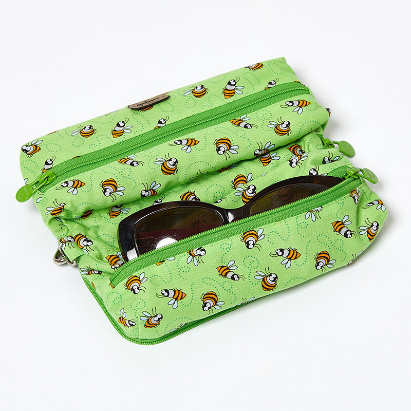 Multi-Purpose-Pouch-Lime-Bees-With-Glasses