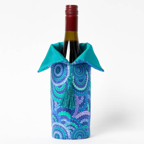 Wine Bottle Cover - Women's Body Dreaming-Blue