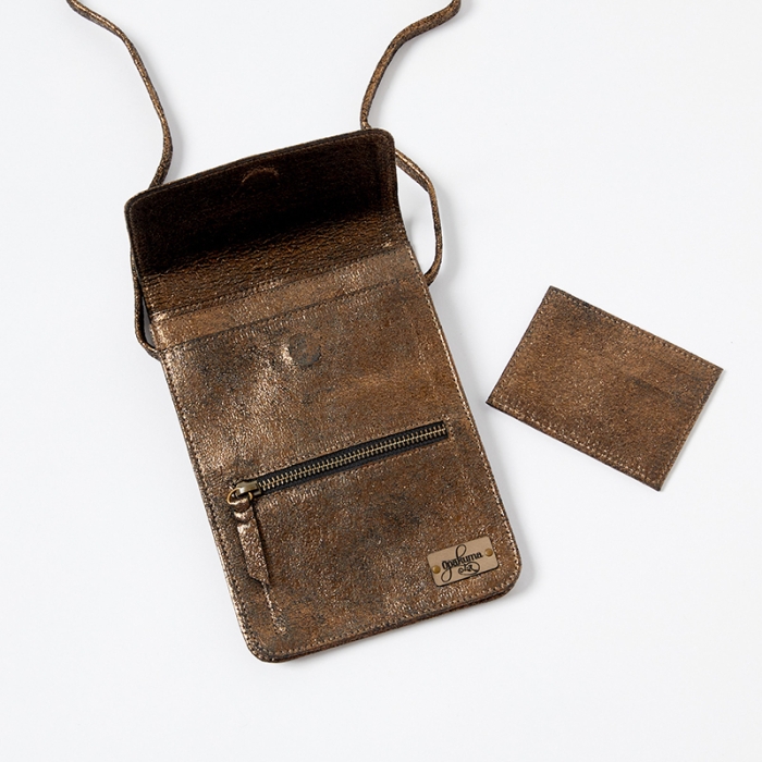 Leather-Smartphone-Crossbody-Bag-Copper-Open