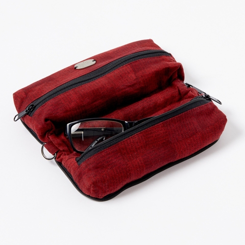 Multi-Purpose-Pouch-Newsprint-Red-with Glasses