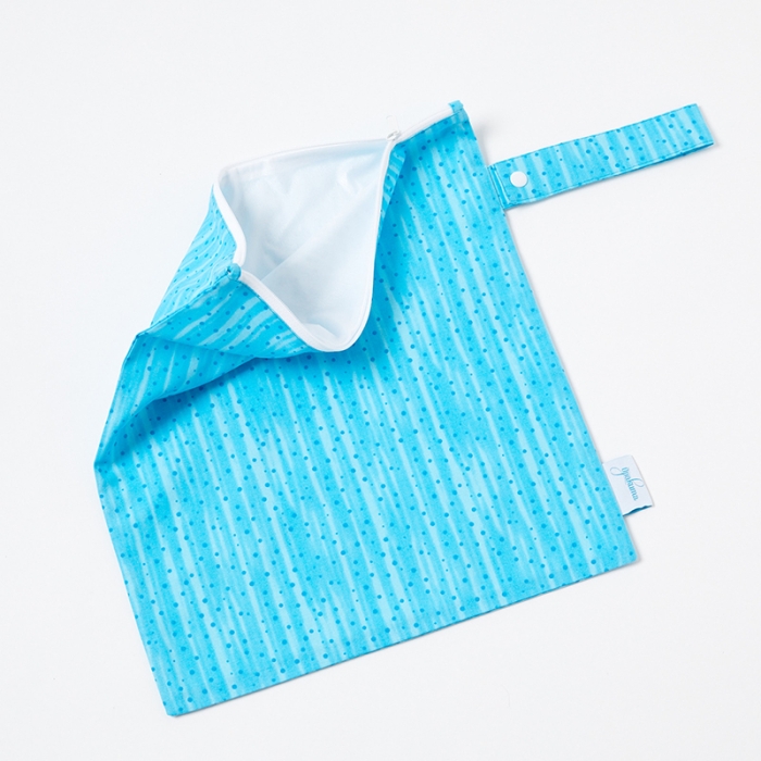 Wet Garment Bag-Dapple Dot-Blue-Open