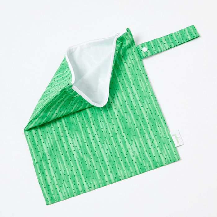 Wet Garment Bag-Dapple Dot-Green-Open