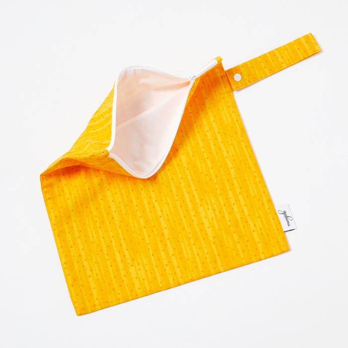 Wet Garment Bag-Dapple Dot-Yellow-Open