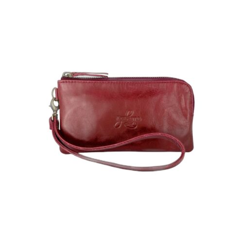 Compact leather wallet/purse-burgundy