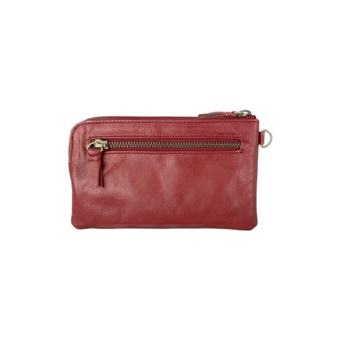 Leather wallet/purse-burgundy-back