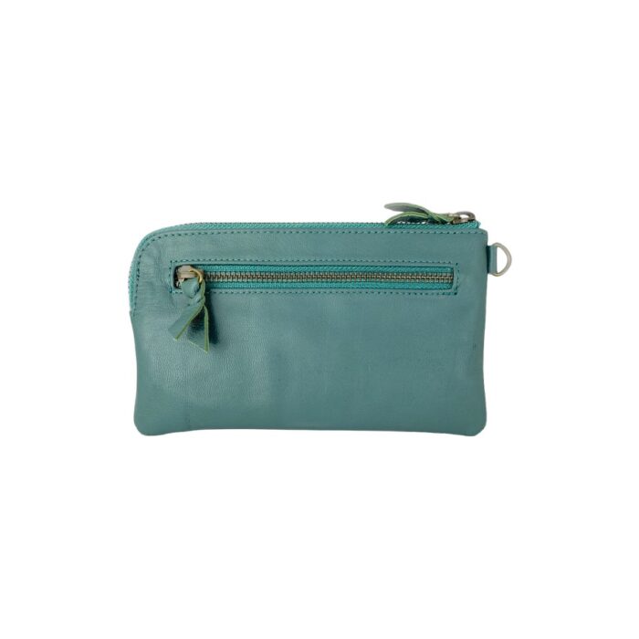 Leather wallet/purse-jade-back
