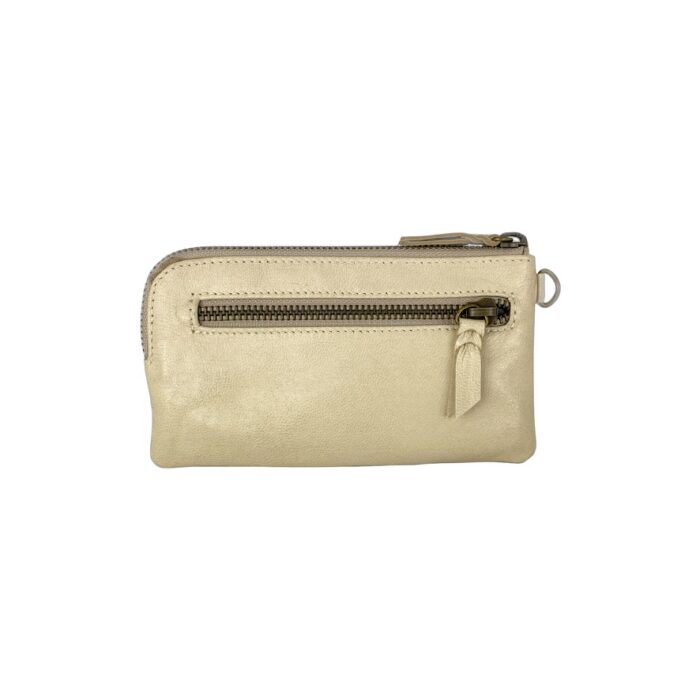 Compact leather wallet/purse-cream-back