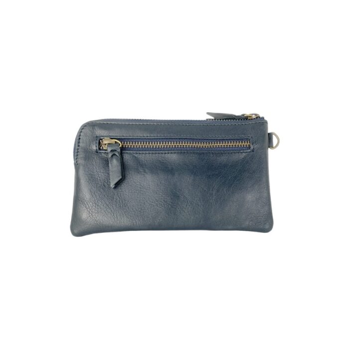 Leather wallet/purse-navy-back