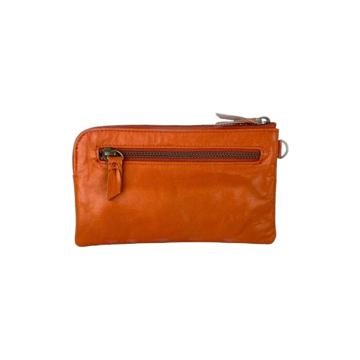 Leather wallet/purse-orange-back