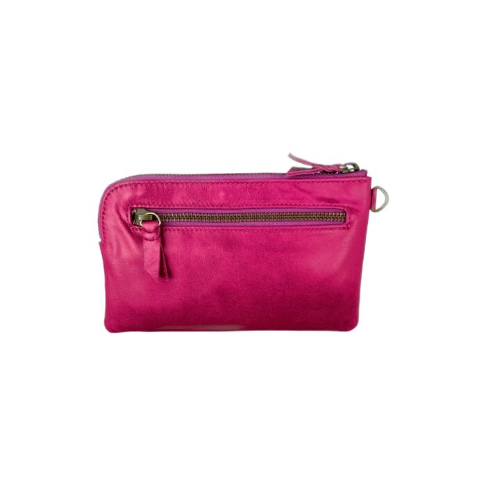 Leather wallet/purse-pink-back